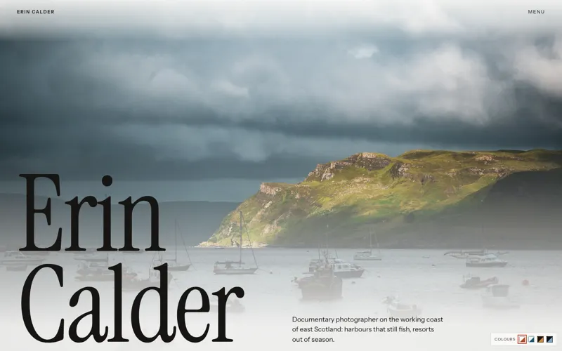 The Calder theme, a website for photographers