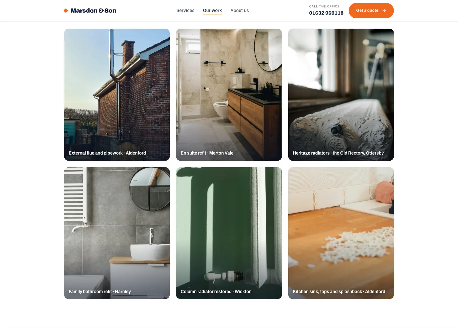 Marsden Our work gallery with six captioned project photos including an en suite refit