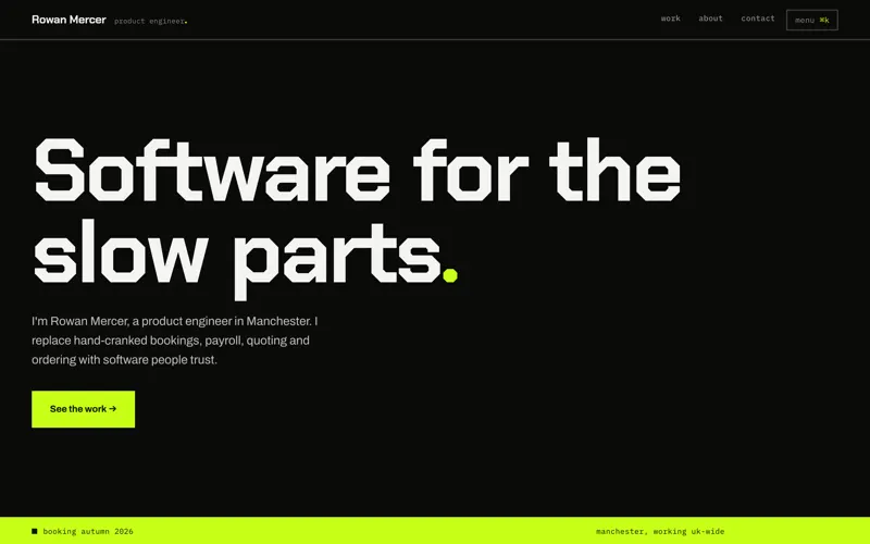 The Mercer theme, a website for developer portfolios